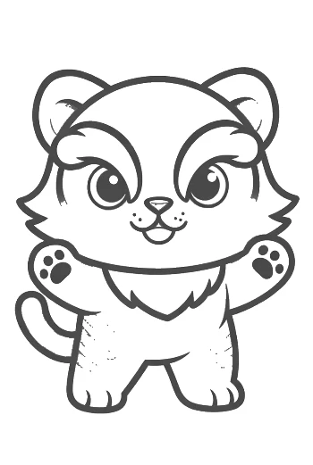 Adorable cachorro de tigre blanco en ropa de invierno acogedora imprimible