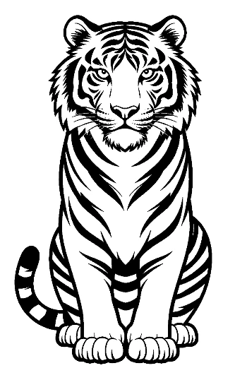 Majestic White Tiger Portrait