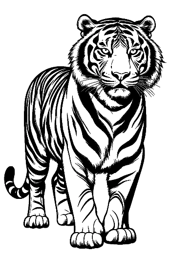 Majestic White Tiger Stands Boldly