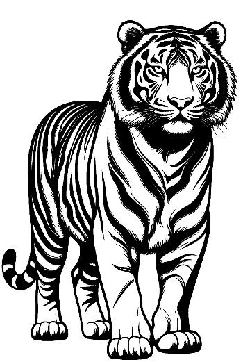 Majestic White Tiger Stands Boldly