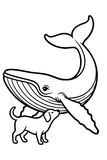 Blue Whale and Puppy Friendship