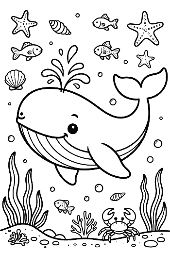 Cute Blue Whale Printable