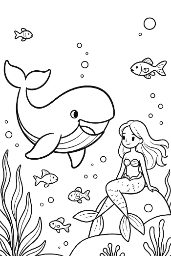 Download Blue Whale Coloring Page Printable