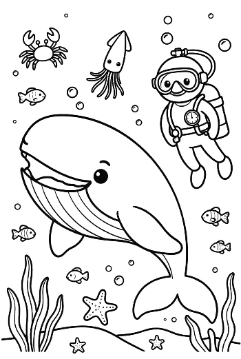 Free Blue Whale Coloring Sheet Printable