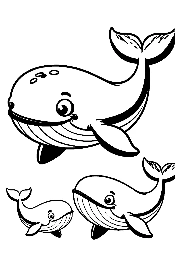 Happy Blue Whale Family