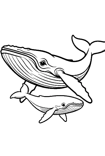 Mother Blue Whale and Calf Swimming Gracefully