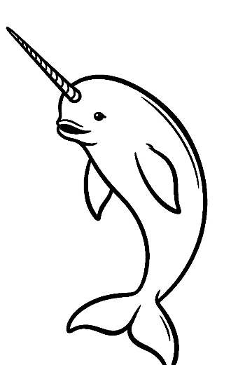 Playful Cartoon Narwhal Leaping Joyfully