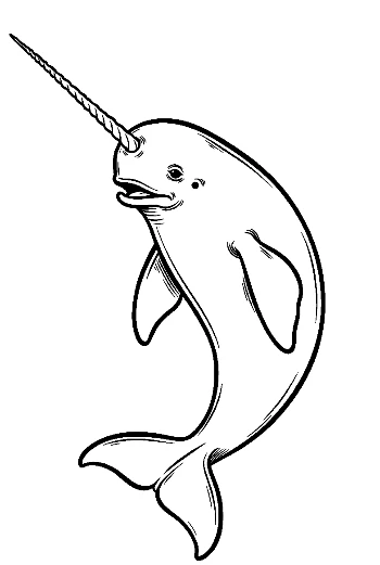 Playful Narwhal Leaping with Tusk