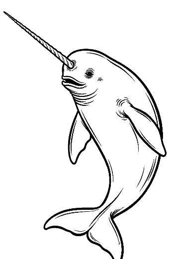 Playful Narwhal Leaping with Tusk