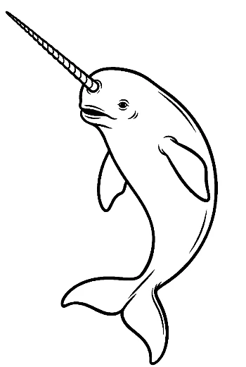 Playful Narwhal Leaping with Tusk