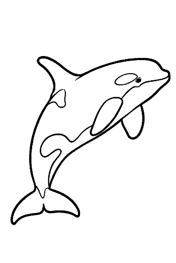 Leaping Orca Line Art