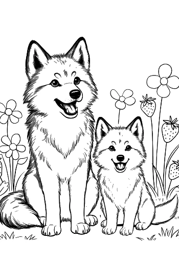 Easy Howling Wolf Coloring Page Printable