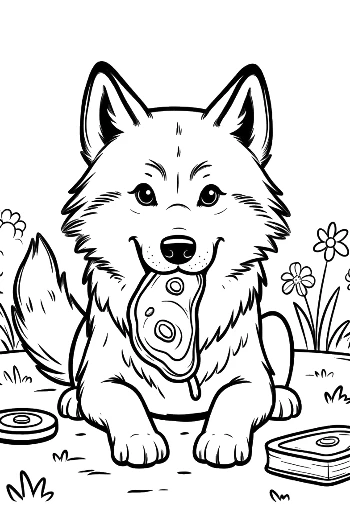 Free Gray Wolf to Color Printable