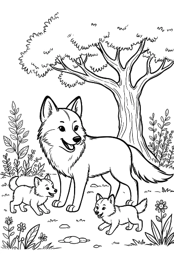 Gray Wolf Coloring Page Printable