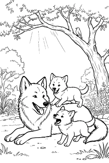 Gray Wolf Coloring Sheet Printable