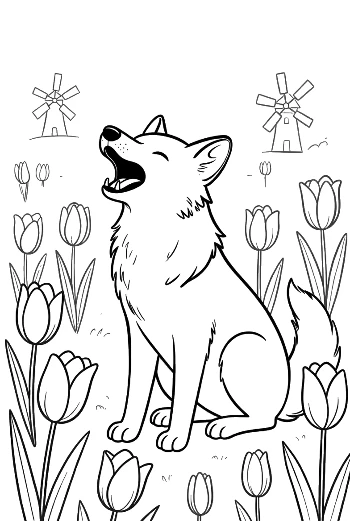 Howling Wolf for Kids Printable