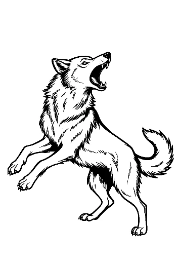 Howling Wolf in Fierce Cry