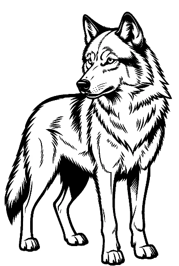 Majestic Gray Wolf Standing Proudly