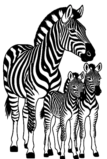 Zebra Family Silhouette