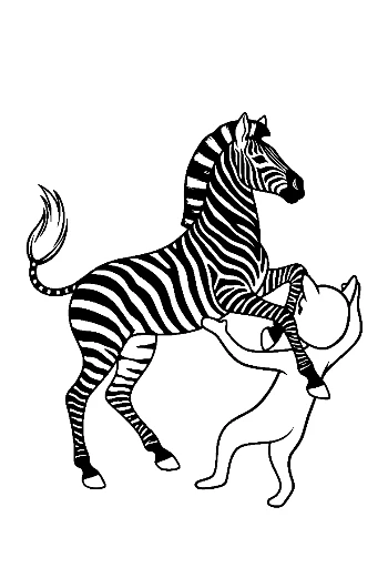 Zebra Hugged by Playful Ghost