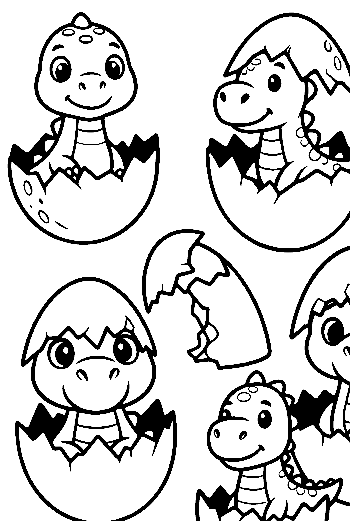 ไดโนเสาร์ตัวน้อยน่ารักฟักออกจากไข่
