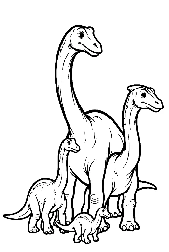Brachiosaurus Family Outline Printable