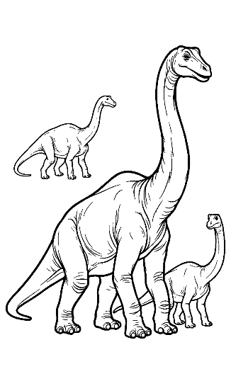 Brachiosaurus Family Outline Printable