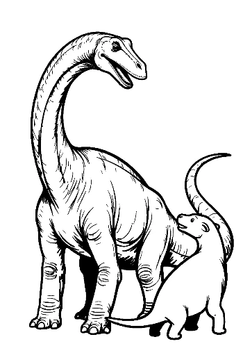 Brachiosaurus Mother and Baby Printable