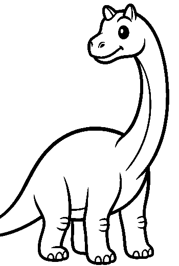 Cheerful Brachiosaurus Standing Tall