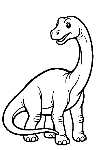 Niedlicher Cartoon-Brachiosaurus lächelnd