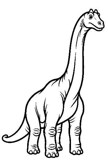 Cute Cartoon Brachiosaurus Standing Tall