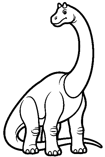 Happy Brachiosaurus Sitting Tall