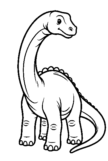 Happy Cartoon Diplodocus Standing