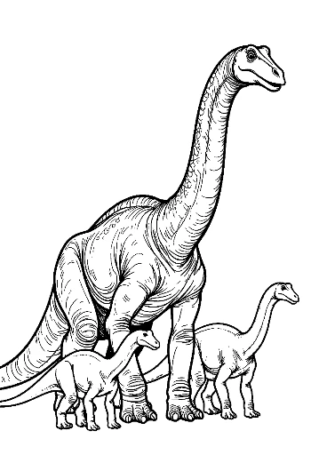 Majestic Brachiosaurus Family Standing Tall Printable