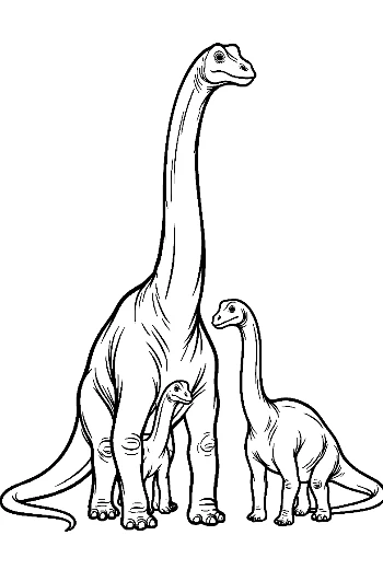Majestic Brachiosaurus Mother and Baby Printable