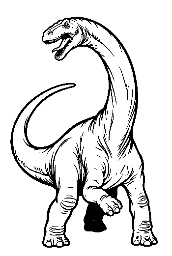 Roaring Diplodocus with Long Neck