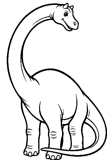 Smiling Cartoon Brachiosaurus