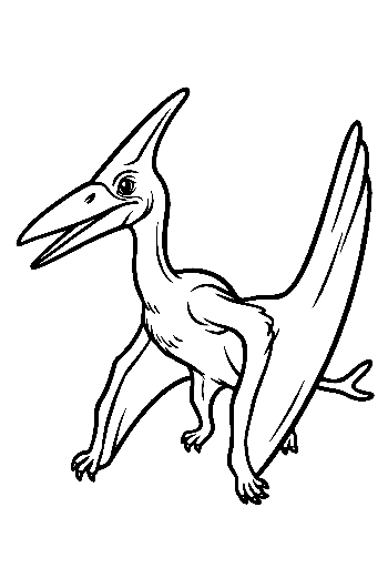 Cheerful Pteranodon roaring with spread wings