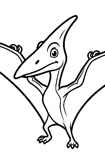 Cheerful Pteranodon Spreading Wings