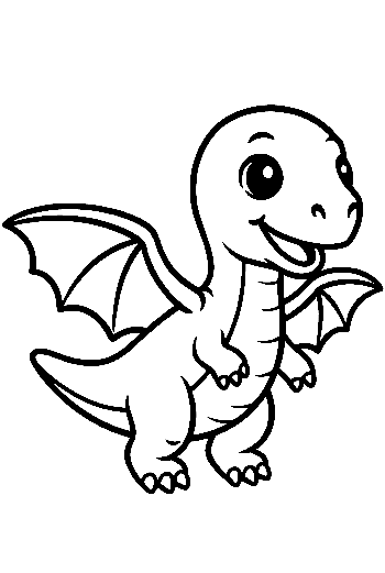 Cute Baby Pterodactyl Spreading Wings