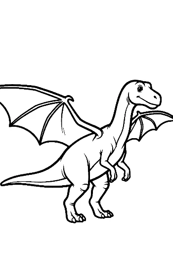 Cute Cartoon Pterodactyl Standing Playfully