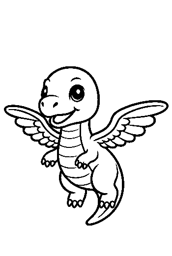 Cute Pterodactyl Soaring Playfully