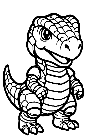 Adorable Armored Chibi Stegosaurus