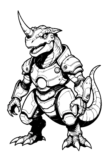 Armored Stegosaurus Mech Warrior