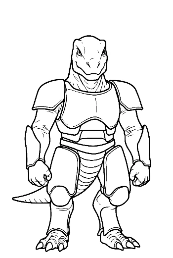 Armored Stegosaurus Warrior Stands Fiercely