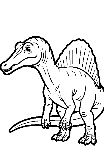 Cute Spinosaurus Dinosaur Outline Pose