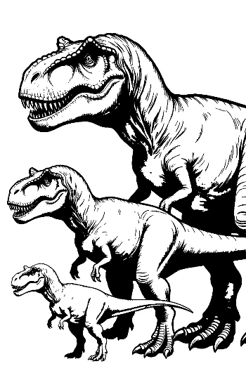 Family of Tyrannosaurus Rex Dinosaurs
