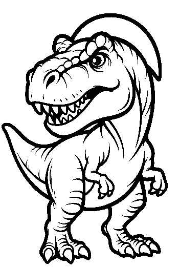 Grinning T-Rex in Backward Cap