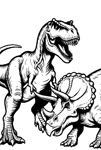 T-Rex vs Triceratops Clash