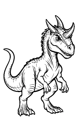 Fierce Cartoon Triceratops Roaring